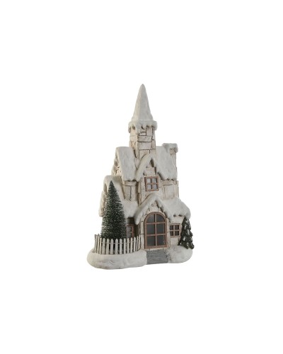 ESPRIT Decorative Light House 35 x 20 x 51 cm, White and Natural Green, Atmospheric Lighting
